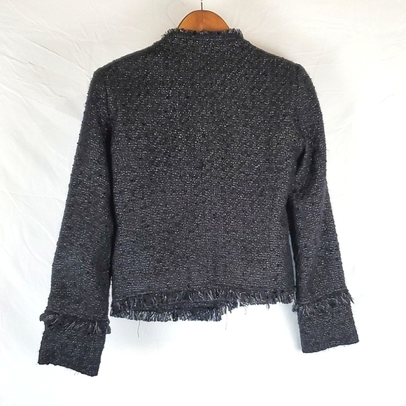 Club Monaco Black Tweed Moto Jacket - Picture 7 of 7